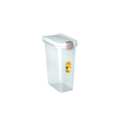 Stefanplast - Контейнер для корма, 15 л/6кг, прозр. с белой крышкой, 33Х22Х41 см (Pet food Container 15 lt. transparent body/white lid)