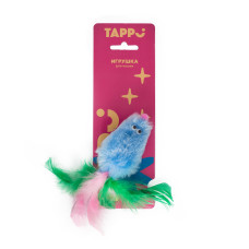 Tappi - Игрушка "Тимус" для кошек меховая мышь с кошачьей мятой с хвостом из перьев