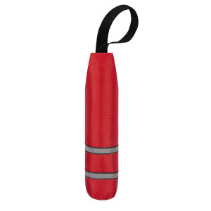 Игрушка "Кросс" для собак тягалка-аппорт бутылка, 28см, красный, со светоотражающей полоской