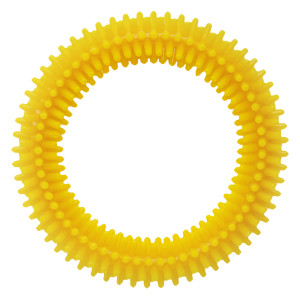 Игрушка "Сириус" для собак кольцо с шипами, желтый, 121 мм