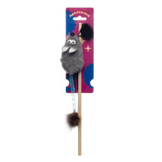 Tappi - Игрушка "Бибури" дразнилка для кошек мышь с хвостом трубочкой и  кисточкой из меха