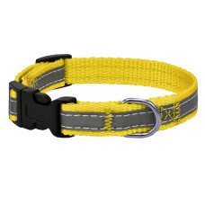 Tappi - Ошейник для собак со светоотражающей лентой "Диока", желтый, 24-35см