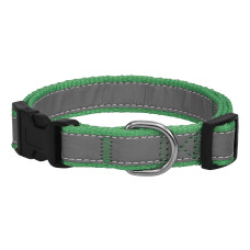 Tappi - Ошейник для собак со светоотражающей лентой "Юнлан", зеленый, 30-50см