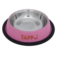 Tappi - Металлическая миска с резинкой "Нела", розовая, 475мл