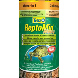 reptomin menu корм для водных черепах (Гранулы, креветки, криль) 250 мл