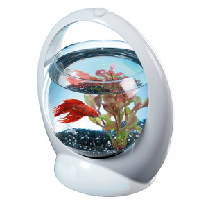 betta ring белый аквариум-шар с освещением led 1,8 л