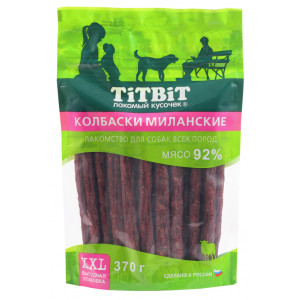 TiTBiT - Выгодная упаковка XXL, Колбаски Миланские для собак всех пород