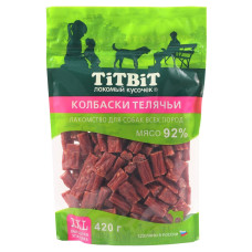 TiTBiT - Выгодная упаковка XXL, Колбаски телячьи для собак всех пород