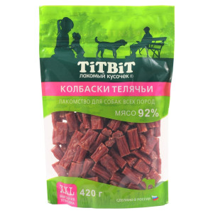 TiTBiT - Выгодная упаковка XXL, Колбаски телячьи для собак всех пород