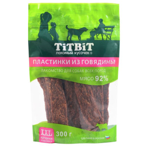 TiTBiT - Выгодная упаковка XXL, Пластинки из говядины для собак всех пород