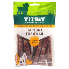 TiTBiT - Корм для собак мини пород Нарезка говяжья