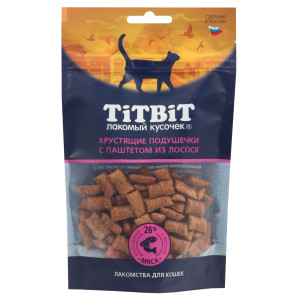 TiTBiT - Хрустящие подушечки для кошек с паштетом из лосося