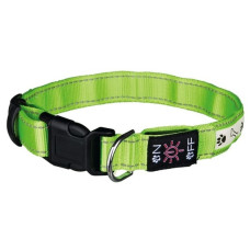 Trixie - Светящийся ошейник для собак USB, S–M: 30–40 см/25 мм, зелёный 
