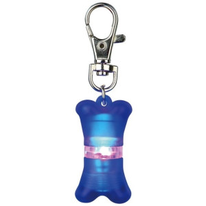 Trixie - Адресник-медальон "косточка" с подсветкой 2 режима, 2 × 4 cм, синий
