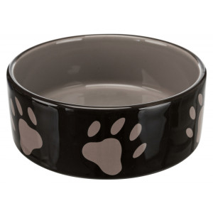 Trixie - Миска для собаки с рисунком "Лапка", 0,3 л / ф 12 см, керамика, коричн./бежевый 24531