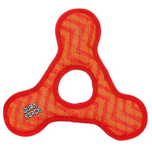 Tuffy - Супер прочная игрушка для собак Треугольник с круглым отверстием, красный, прочность 9/10 (Triangle Ring  ZigZag Red/Red) DF-TR-ZZ-RR