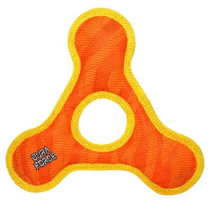 Tuffy - Супер прочная игрушка для собак Треугольник с круглым отверстием, оранжевый с желтым, прочность 9/10 (Triangle Ring Tiger Orange/Yllw) DF-TR-T-OY