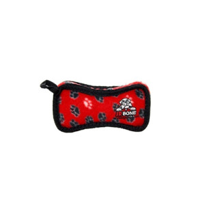Tuffy - Супер-прочная игрушка для собак Кость, широкая, красный, прочность 8/10 (Jr Bone2 Red Paw) T-JR-B2-RP