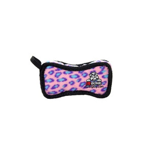 Tuffy - Супер-прочная игрушка для собак Кость, широкая, розовый леопард, прочность 8/10 (Jr Bone2 Pink Leopard) T-JR-B2-PL