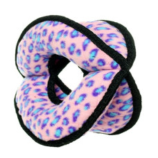 Tuffy - Супер прочная игрушка для собак Мяч-кольцо четырехсторонний, розовый леопард, прочность 9/10 (Ultimate 4WayRing Pink Leopard)