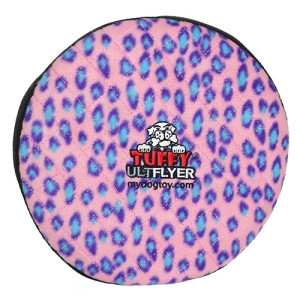 Tuffy - Супер прочная игрушка для собак Диск, розовый леопард, прочность 8/10 (Ultimate Flyer Pink Leopard) T-U-FL-PL
