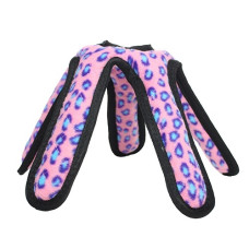 Tuffy - Супер прочная игрушка для собак Кольцо с 5 лепестками, розовый леопард, прочность 9/10 (Ultimate Tire Iron Pink Leopard)