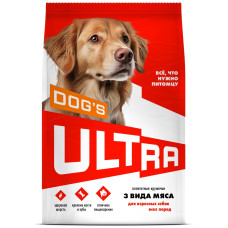 ULTRA - Полнорационный сухой корм для взроcлых собак всех пород 3 вида мяса