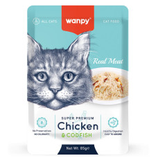 Wanpy - Пауч для кошек из курицы и трески