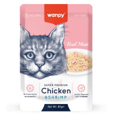 Wanpy - Пауч для кошек из курицы и креветок