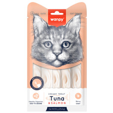 Wanpy - Лакомство для кошек "нежное пюре" из тунца и лосося 25 шт х14 г
