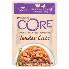 CORE - Паучи для кошек, из индейки с уткой в виде нарезки в соусе, tender cuts 