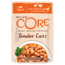 CORE - Паучи для кошек, из курицы с индейкой в виде нарезки в соусе, tender cuts 