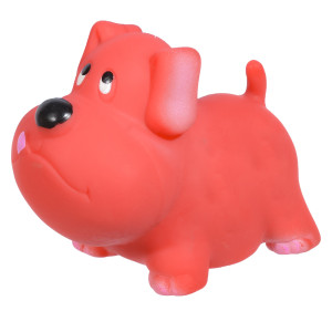 Игрушка для собак "Милый мопс", красный, 9,5 см