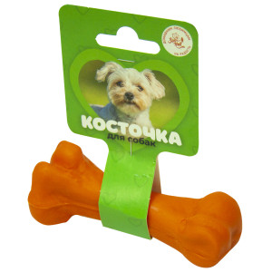 Игрушка "Кость литая средняя", оранжевая, 15,8см