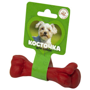 Игрушка "Кость литая малая", красная, 11см