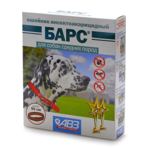 Агроветзащита - Барс, Ошейник для собак средних пород инсектоакарицидный, 50 см