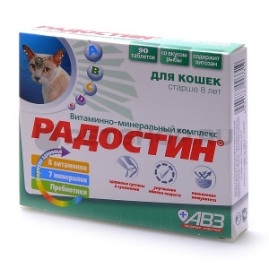 Радостин добавка витаминно-минеральная для кошек старше 8 лет, 90 таб. 