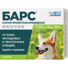 Агроветзащита - БАРС капли инсектоакарицидные для собак от 10 до 20 кг