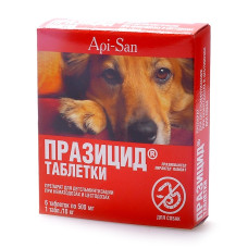 Апи-Сан - Празицид,  Таблетки для собак, 6 шт. по 500 мг.