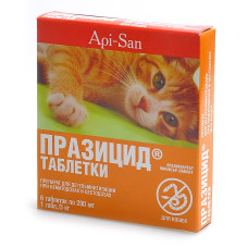 Апи-Сан - Празицид, Таблетки для кошек от глистов, 6 шт.