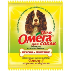 Астрафарм - Омега Neo витамины для собак с морскими водорослями,15 таб.(саше)