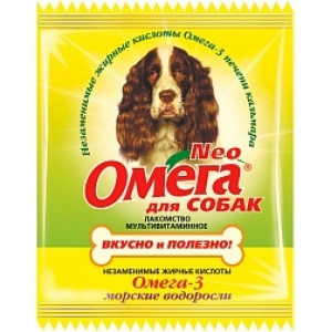 Астрафарм - Омега Neo витамины для собак с морскими водорослями,15 таб.(саше)