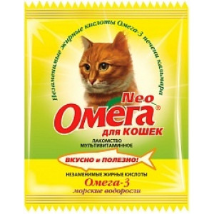 Астрафарм - Омега Neo витамины для кошек с морскими водорослями,15 таб.(саше)