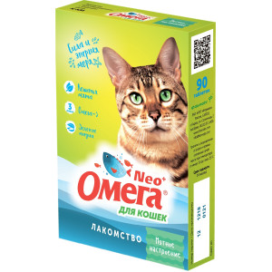 Астрафарм - Омега Neo +  Мультивитаминное лакомство для кошек с кошачьей мятой