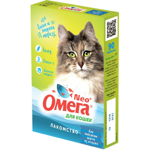 Астрафарм - Омега Neo +  Мультивитаминное лакомство для кошек с ржаным солодом