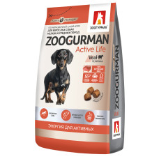 Зоогурман - Корм для активных собак малых и средних пород, телятина