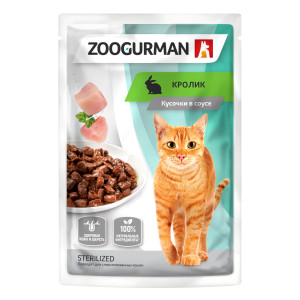 Зоогурман - Паучи для кошек со вкусом кролика 8078